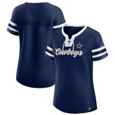 Dallas Cowboys Women's Original State Lace-Up T-Shirt - Navy T-shirts