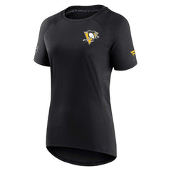 Pittsburgh Penguins Fanatics Women's Authentic Pro Rink Raglan Tech T-Shirt - Black | US 4502298