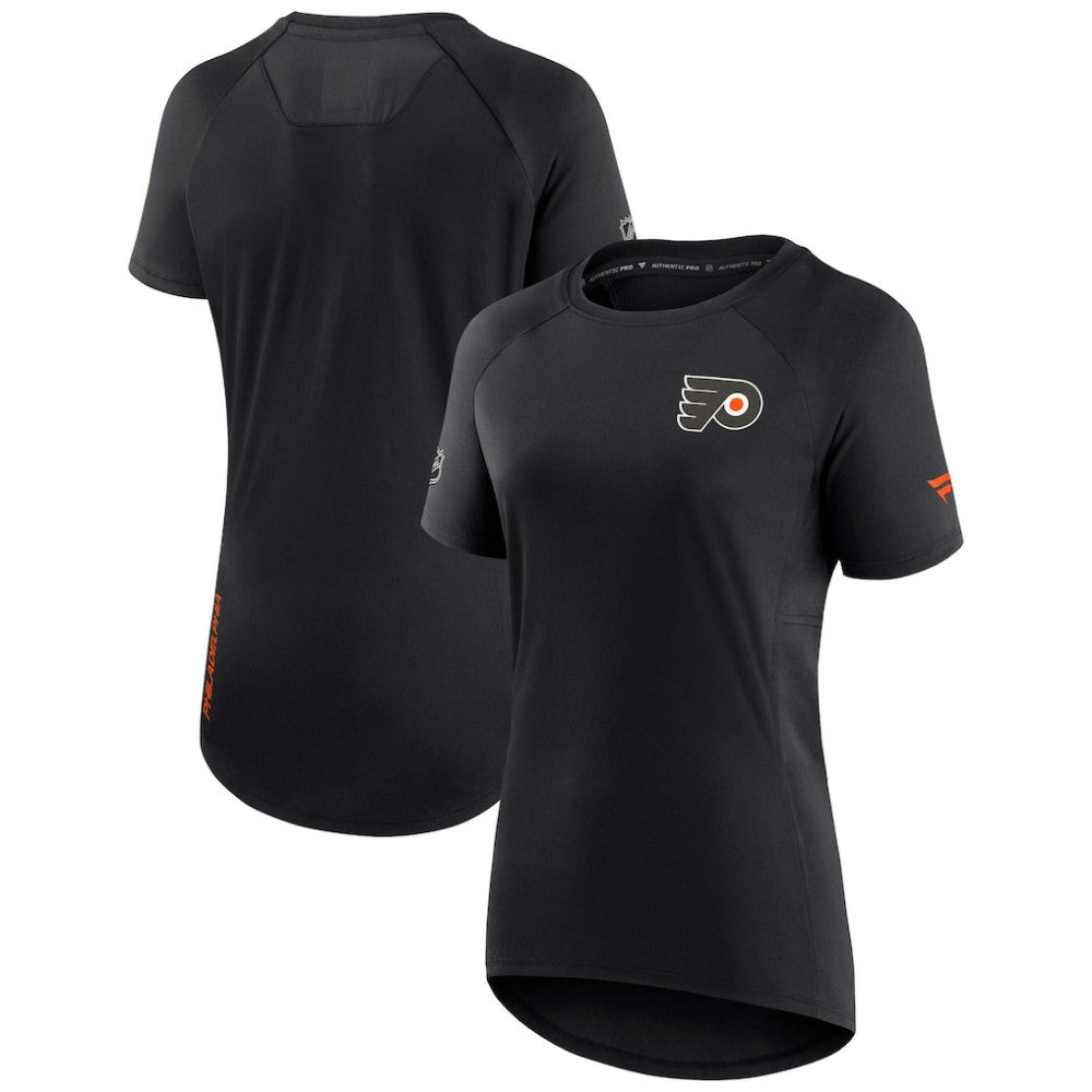 Philadelphia Flyers Fanatics Women's Authentic Pro Rink Raglan Tech T-Shirt - Black | US 4502300