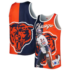 Walter Payton Chicago Bears Retired Player Graphic Tank Top - Navy/Orange Tops