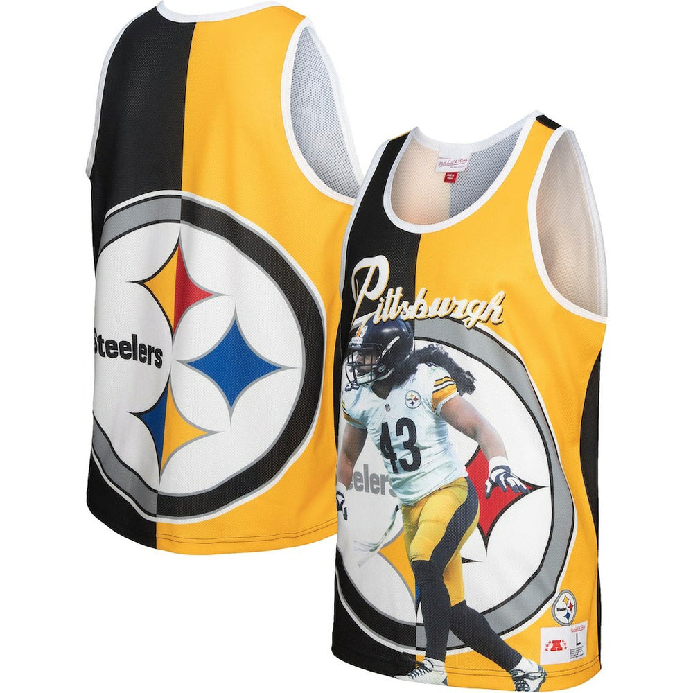 Troy Polamalu Pittsburgh Steelers Retired Player Graphic Tank Top - Black/Gold Tops