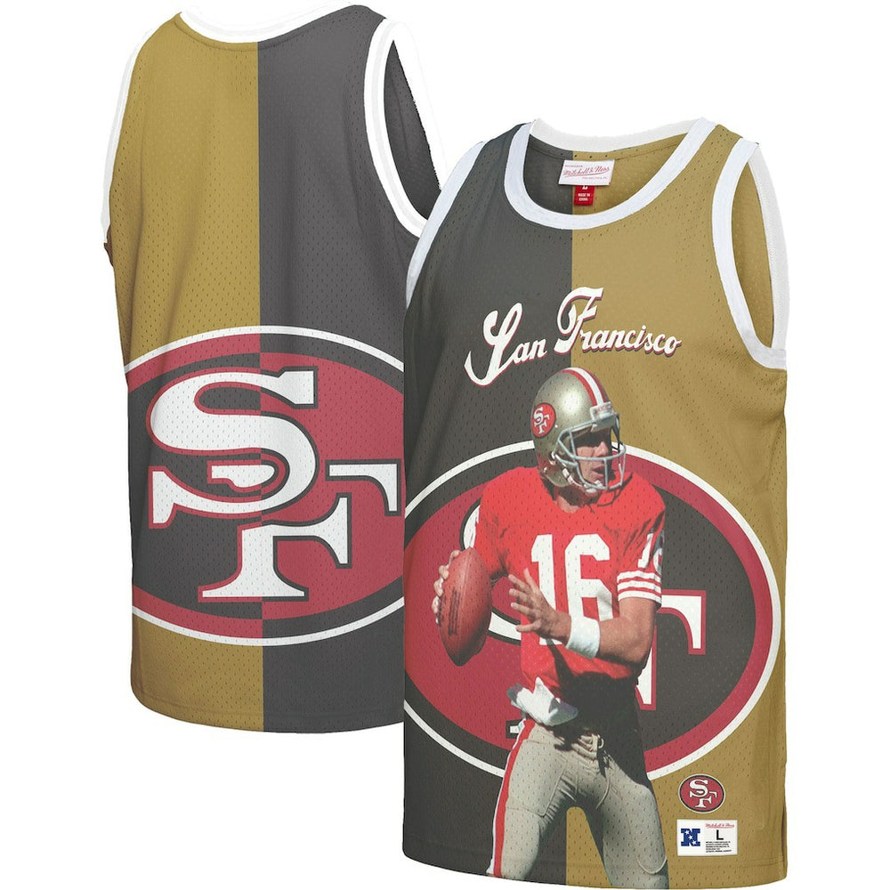 Joe Montana San Francisco 49ers Retired Player Graphic Tank Top - Black/Gold Tops