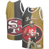 Joe Montana San Francisco 49ers Retired Player Graphic Tank Top - Black/Gold Tops