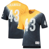Troy Polamalu Pittsburgh Steelers Retired Player Name & Number Diagonal Tie-Dye V-Neck T-Shirt - Gold/Black T-shirts