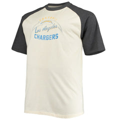 Justin Herbert Los Angeles Chargers Big & Tall Player Name & Number Raglan T-Shirt - Oatmeal T-shirts
