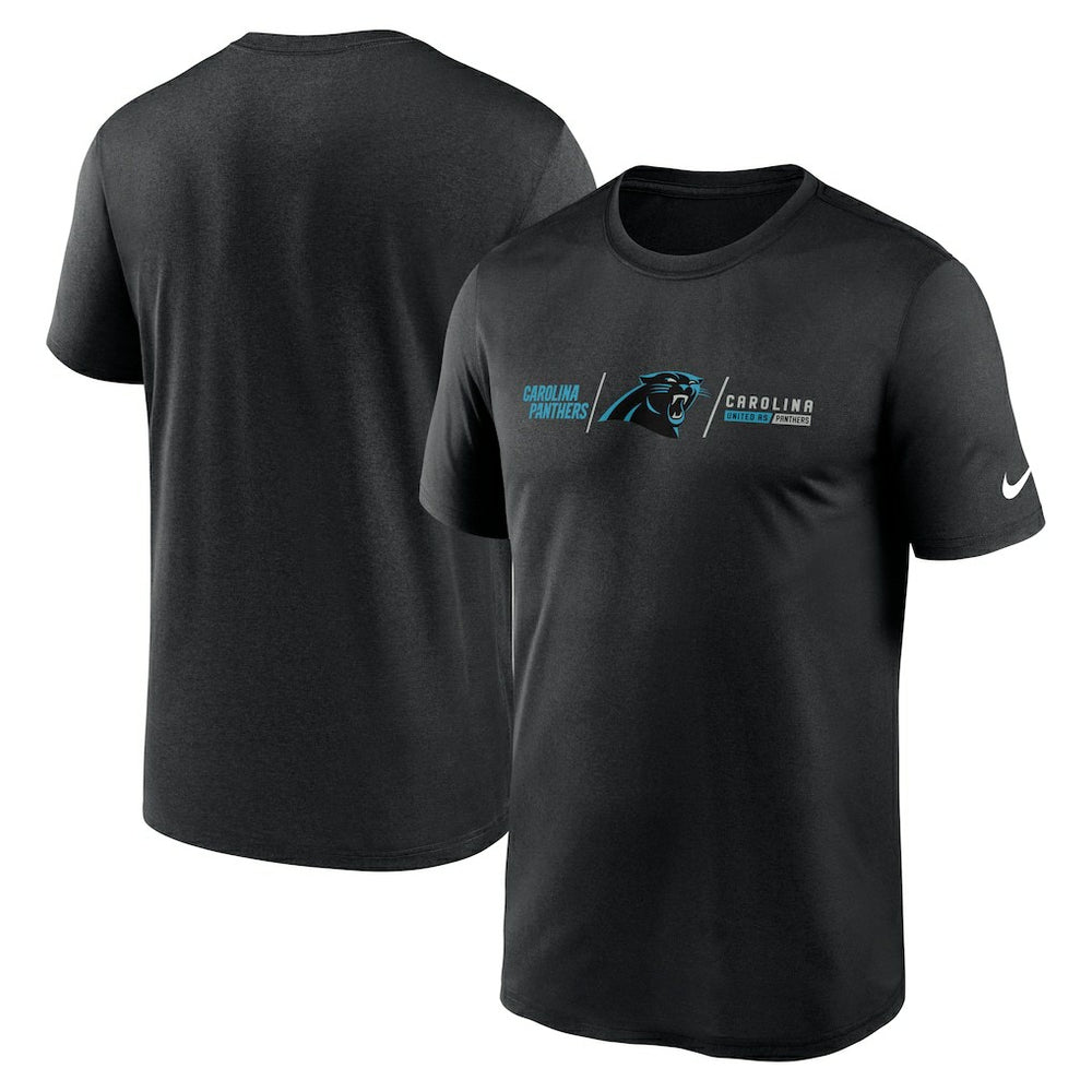 Carolina Panthers Horizontal Lockup Legend Performance T-Shirt - Black T-shirts