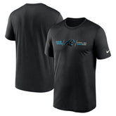 Carolina Panthers Horizontal Lockup Legend Performance T-Shirt - Black T-shirts