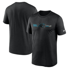 Carolina Panthers Horizontal Lockup Legend Performance T-Shirt - Black T-shirts