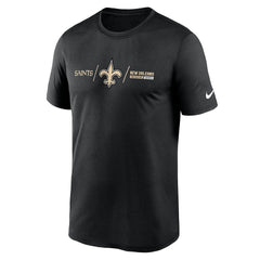 New Orleans Saints Horizontal Lockup Legend Performance T-Shirt - Black T-shirts
