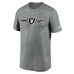 Las Vegas Raiders Horizontal Lockup Legend Performance T-Shirt - Heather Charcoal T-shirts