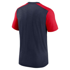 New England Patriots Color Block Team Name T-Shirt - Heathered Navy/Heathered Red T-shirts