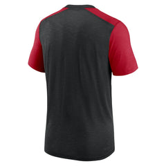 Atlanta Falcons Color Block Team Name T-Shirt - Heathered Black/Heathered Red T-shirts