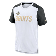 New Orleans Saints Color Block Team Name T-Shirt - White/Heathered Black T-shirts