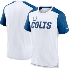 Indianapolis Colts Color Block Team Name T-Shirt - White/Heather Royal T-shirts