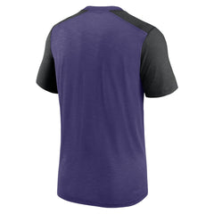 Baltimore Ravens Color Block Team Name T-Shirt - Heathered Purple/Heathered Black T-shirts