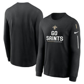New Orleans Saints Team Slogan Long Sleeve T-Shirt - Black T-shirts
