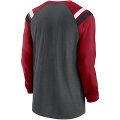 Arizona Cardinals Tri-Blend Raglan Athletic Long Sleeve Fashion T-Shirt - Heathered Charcoal/Cardinal T-shirts