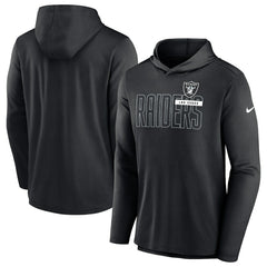 Las Vegas Raiders Lightweight Performance Hooded Long Sleeve T-Shirt - Black T-shirts