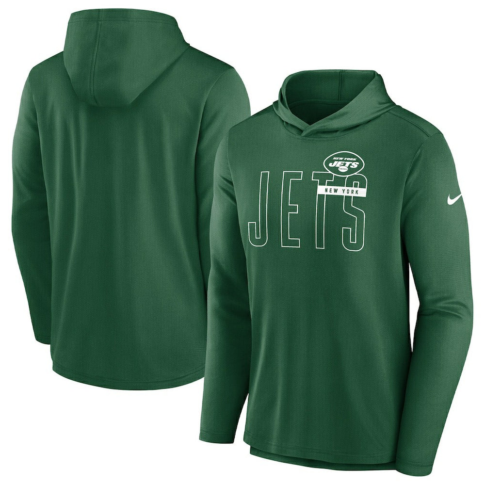 New York Jets Lightweight Performance Hooded Long Sleeve T-Shirt - Green T-shirts