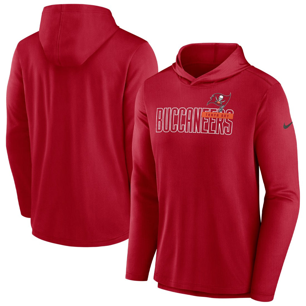 Tampa Bay Buccaneers Lightweight Performance Hooded Long Sleeve T-Shirt - Red T-shirts