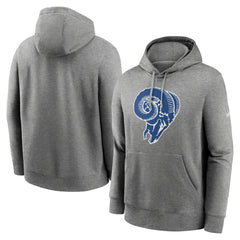 Los Angeles Rams Rewind Club Fleece Pullover Hoodie - Heathered Gray Hoodies
