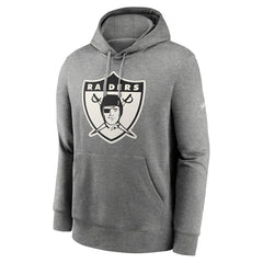 Oakland Raiders Rewind Club Fleece Pullover Hoodie - Heathered Gray Hoodies
