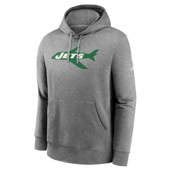 New York Jets Rewind Club Fleece Pullover Hoodie - Heathered Gray Hoodies
