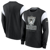 Oakland Raiders Rewind Playback Helmet Long Sleeve T-Shirt - Heather Black T-shirts