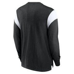 Oakland Raiders Rewind Playback Helmet Long Sleeve T-Shirt - Heather Black T-shirts