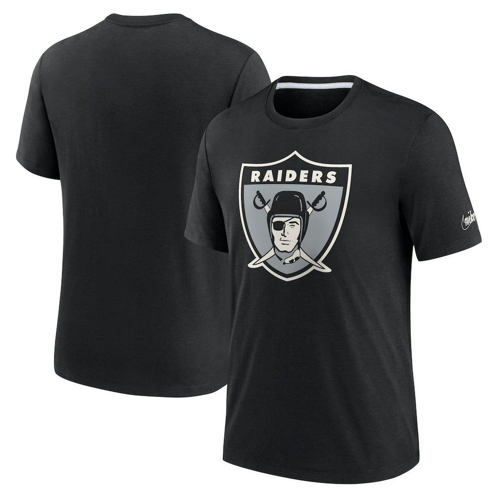Las Vegas Raiders Rewind Playback Logo Tri-Blend T-Shirt - Black T-shirts