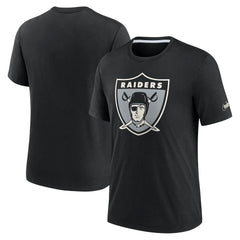 Las Vegas Raiders Rewind Playback Logo Tri-Blend T-Shirt - Black T-shirts