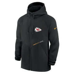 Kansas City Chiefs Spacer Raglan Performance Full-Zip Hoodie - Black Hoodies