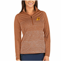 Phoenix Suns Antigua Women's Pace Half-Zip Pullover Jacket Heathered Orange