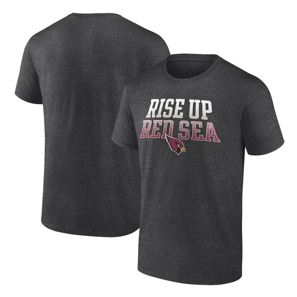Arizona Cardinals Big & Tall Rise Up Red Sea Statement T-Shirt - Heathered Charcoal T-shirts