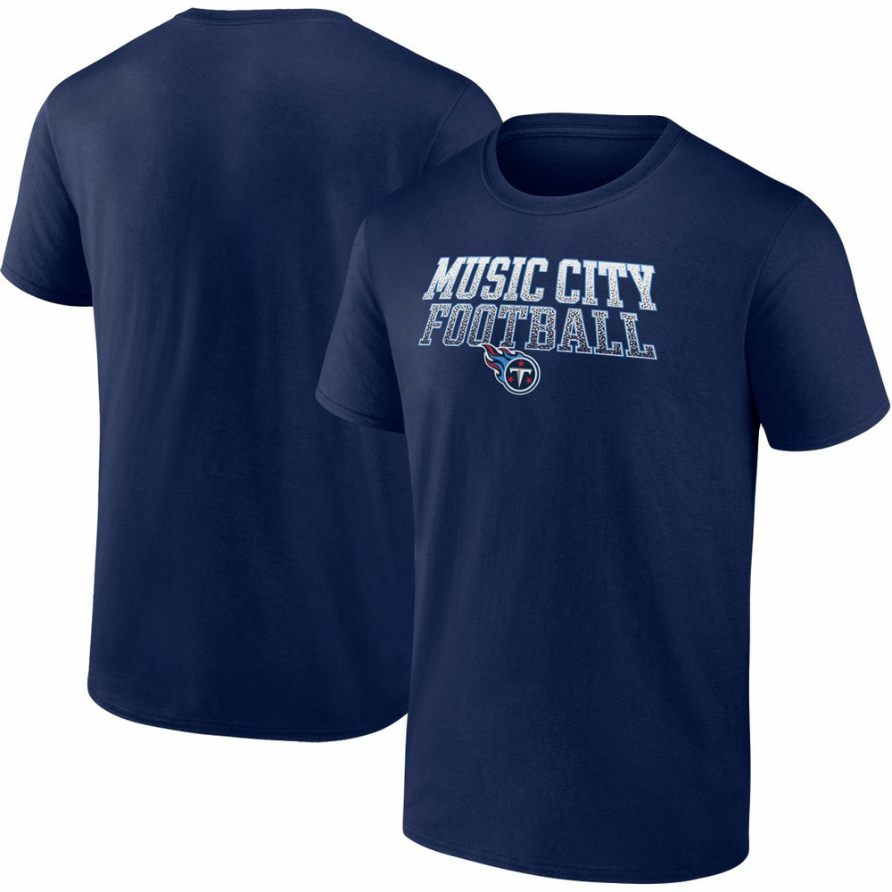 Tennessee Titans Big & Tall Music City Football Statement T-Shirt - Navy T-shirts