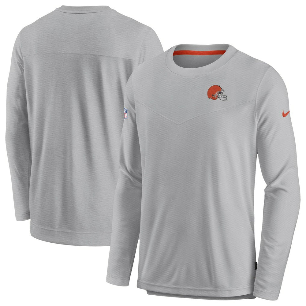 Cleveland Browns Sideline Lockup Performance Pullover Sweatshirt - Gray Pullover