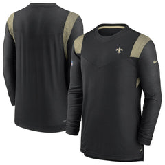 New Orleans Saints Sideline Tonal Logo Performance Player Long Sleeve T-Shirt - Black T-shirts