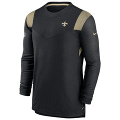 New Orleans Saints Sideline Tonal Logo Performance Player Long Sleeve T-Shirt - Black T-shirts