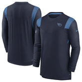 Tennessee Titans Sideline Tonal Logo Performance Player Long Sleeve T-Shirt - Navy T-shirts