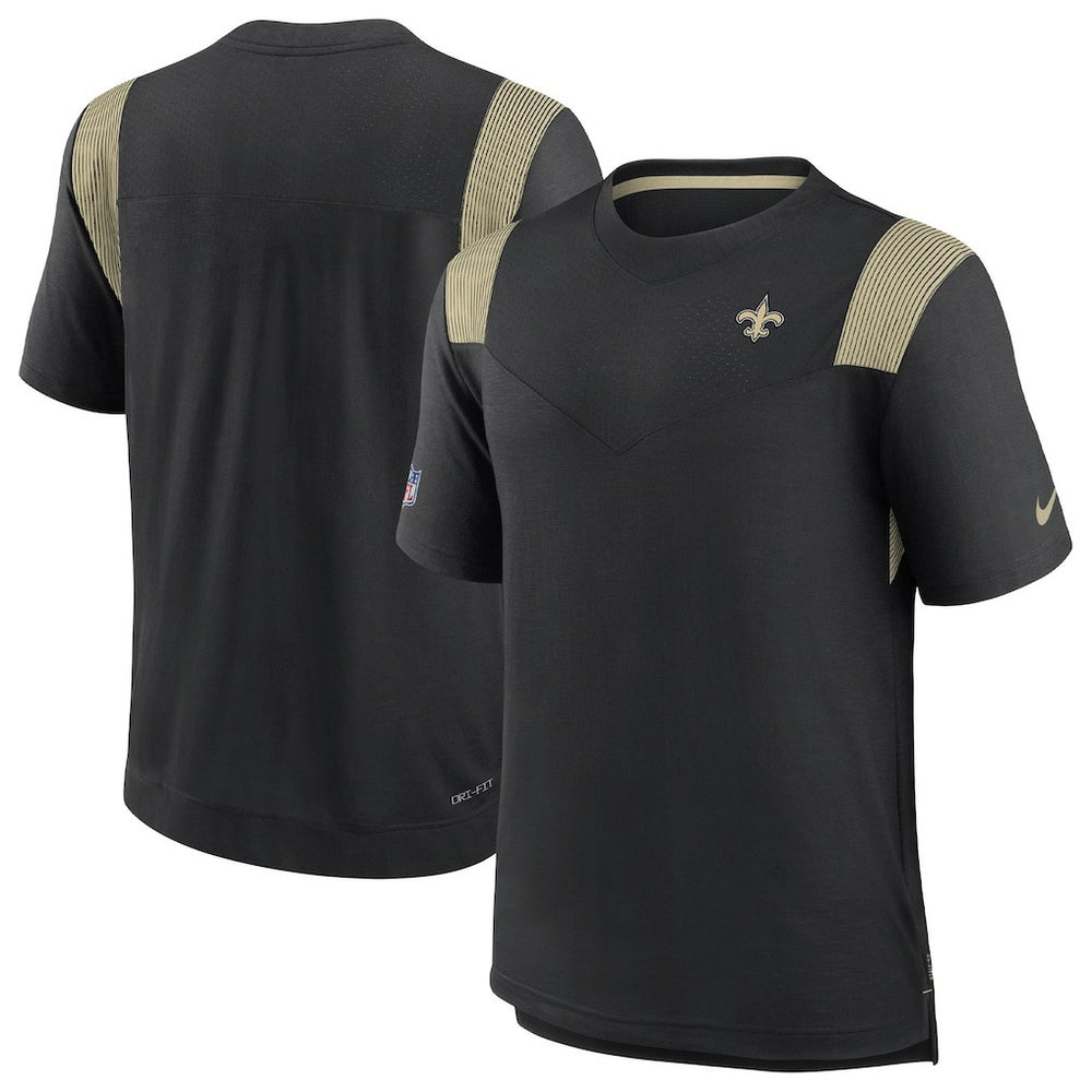 New Orleans Saints Sideline Tonal Logo Performance Player T-Shirt - Black T-shirts