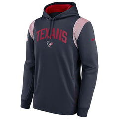 Houston Texans Sideline Athletic Stack Performance Pullover Hoodie - Navy Hoodies