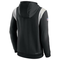 New Orleans Saints Sideline Athletic Stack Performance Pullover Hoodie - Black Hoodies
