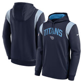 Tennessee Titans Sideline Athletic Stack Performance Pullover Hoodie - Navy Hoodies