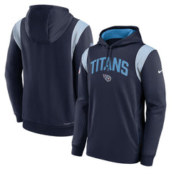 Tennessee Titans Sideline Athletic Stack Performance Pullover Hoodie - Navy Hoodies