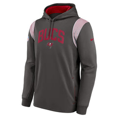 Tampa Bay Buccaneers Sideline Athletic Stack Performance Pullover Hoodie - Pewter Hoodies