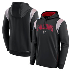 Atlanta Falcons Sideline Athletic Stack Performance Pullover Hoodie - Black Hoodies