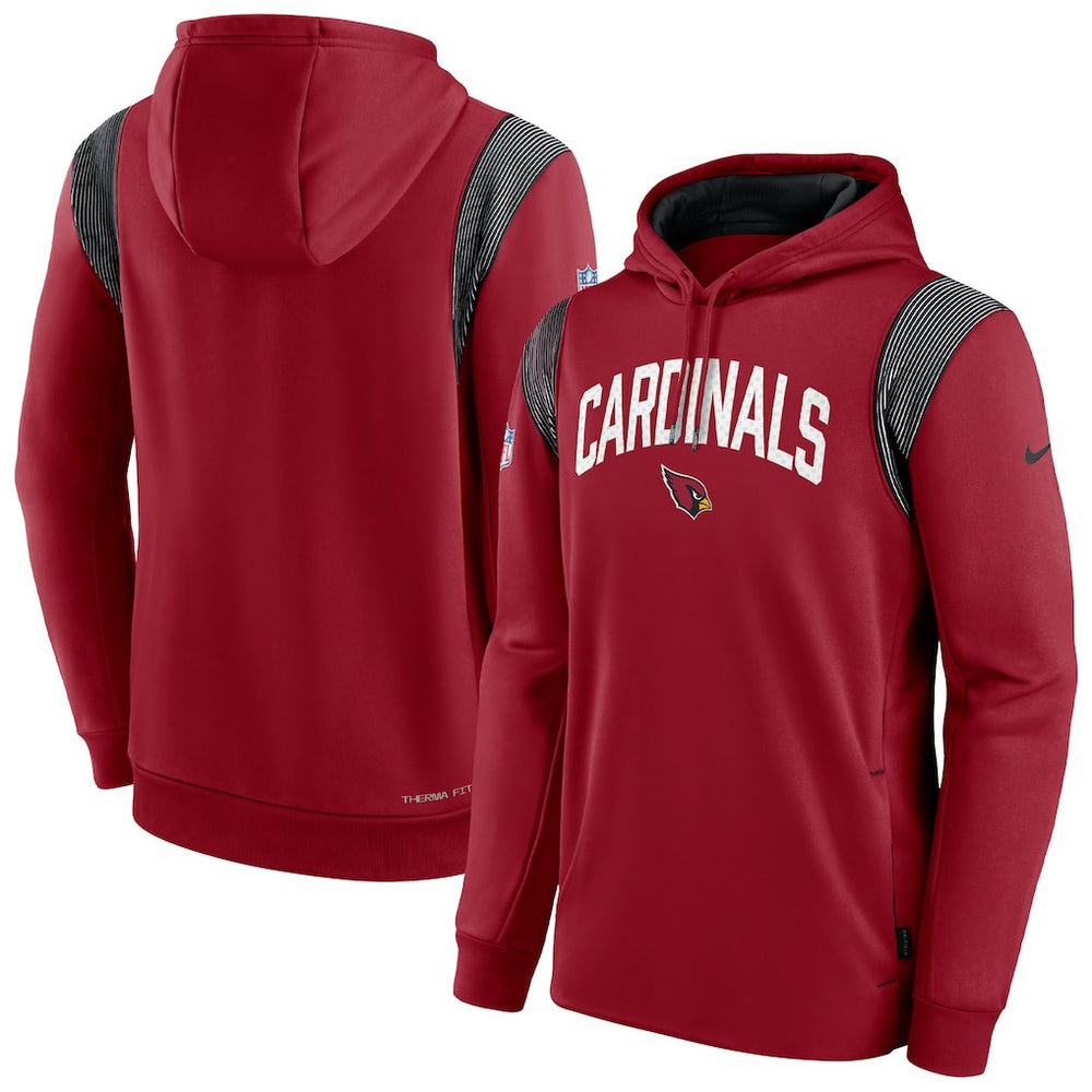 Arizona Cardinals Sideline Athletic Stack Performance Pullover Hoodie - Cardinal Hoodies