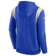 Los Angeles Rams Sideline Athletic Stack Performance Pullover Hoodie - Royal Hoodies