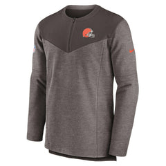 Cleveland Browns Sideline Lockup Performance Quarter-Zip Top - Brown Tops