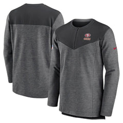 San Francisco 49ers Sideline Lockup Performance Quarter-Zip Top - Charcoal Tops